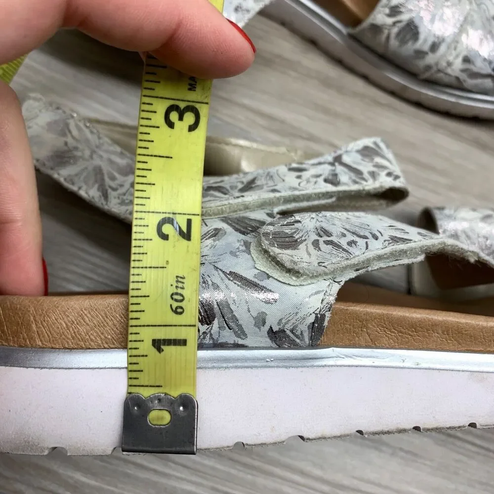 Remonte Soft Metallic Silver‎ Wedge Sandals Womens Size 41 US 10